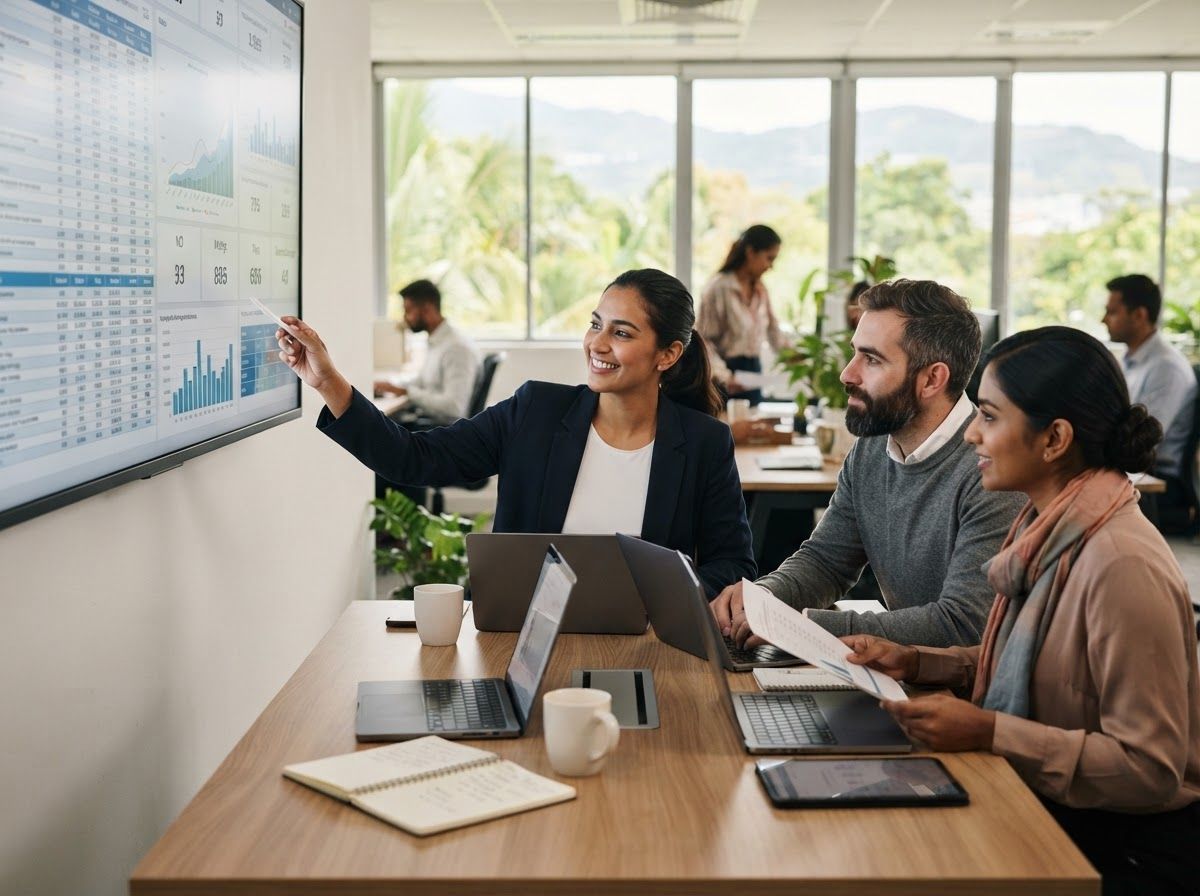 Treu Mehrungshalt — Datenanalyse-Team und technische Infrastruktur an einem internationalen Standort
